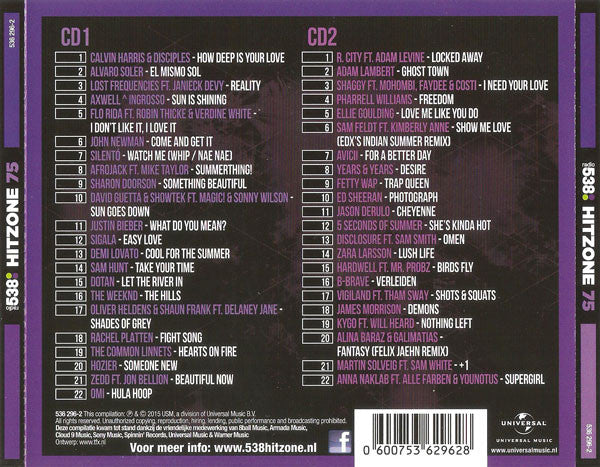 Various : Radio 538 - Hitzone 75 (2xCD, Comp)