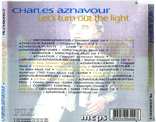 Charles Aznavour : Let's Turn Out The Light (CD, Comp)