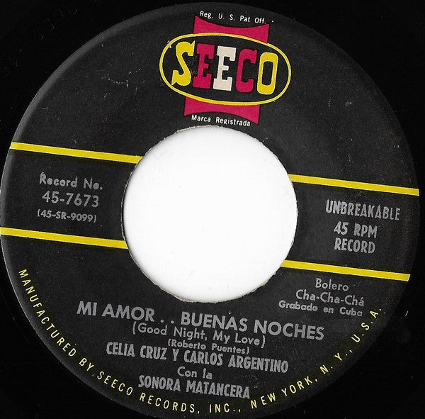 Celia Cruz Con La Sonora Matancera : Rock And Roll / Mi Amor, Buenas Noches (7", Single)