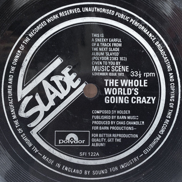 Slade / Mike Hugg : The Whole World's Going Crazy / Bonnie Charlie (Flexi, 7")