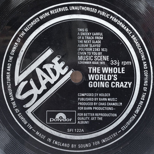 Slade / Mike Hugg : The Whole World's Going Crazy / Bonnie Charlie (Flexi, 7")