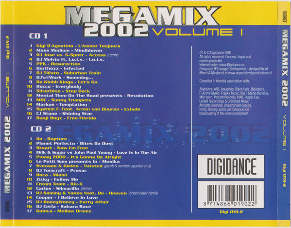 Various : Megamix 2002 Volume 1 (2xCD, Comp, Mixed)