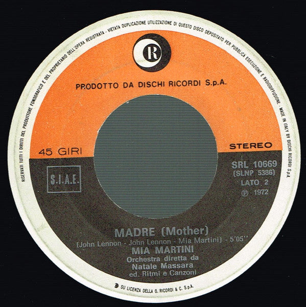 Mia Martini : Piccolo Uomo (7")