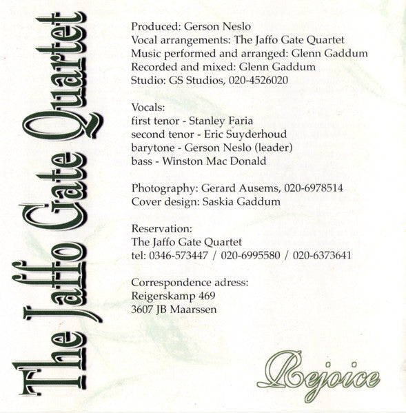 Jaffo Gate Quartet : Rejoice (CD, Album)