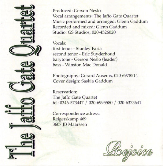 Jaffo Gate Quartet : Rejoice (CD, Album)