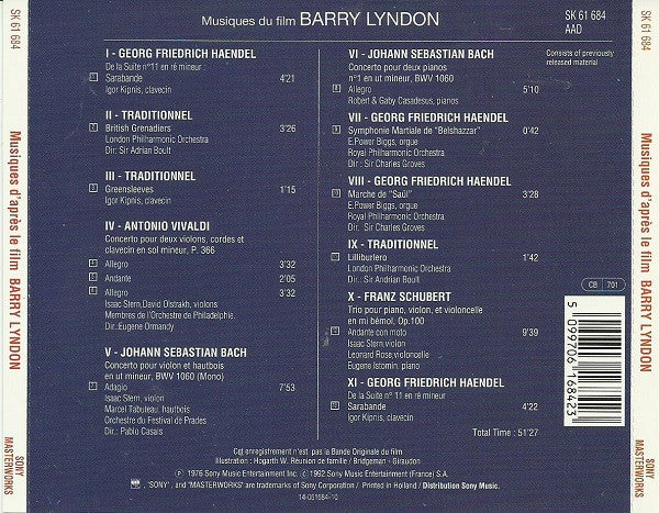 Various : Barry Lyndon (Musiques Du Film) (CD, Comp)
