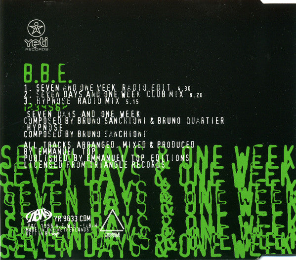 B.B.E. : Seven Days & One Week (CD, Maxi)