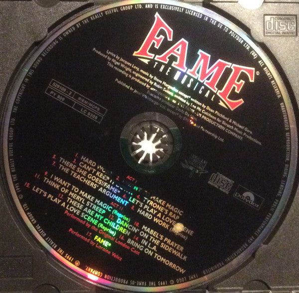 "Fame" Original London Cast : Fame (The Musical) (CD, Album)
