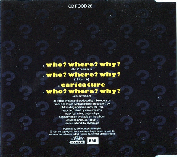 Jesus Jones : Who? Where? Why? (The Crisis Mix) (CD, Single)