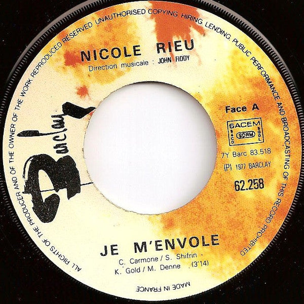 Nicole Rieu : Je M'envole (7")