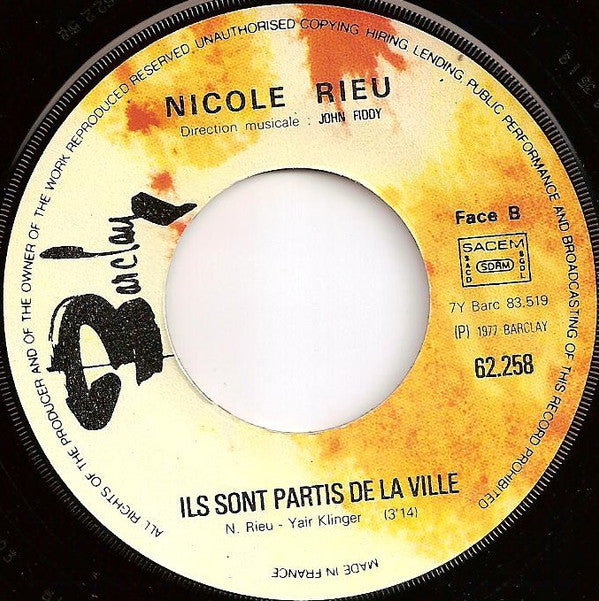 Nicole Rieu : Je M'envole (7")