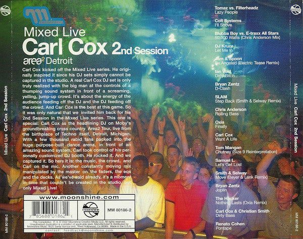 Carl Cox : Mixed Live 2nd Session: Area², Detroit (CD, Mixed)
