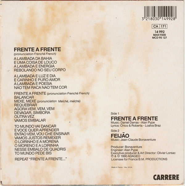 Chico And Roberta : Frente A Frente (7", Single)