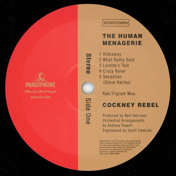 Cockney Rebel : The Human Menagerie (LP, Album, RE)