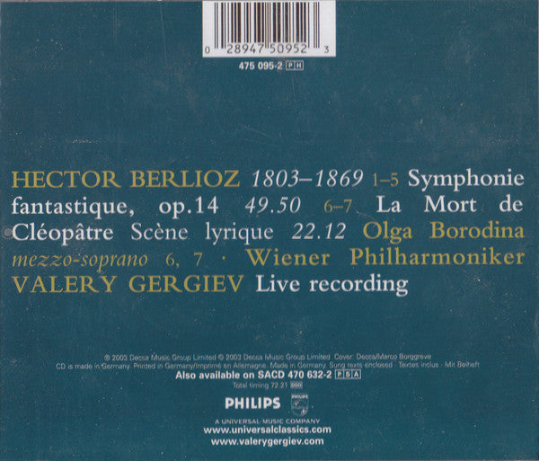 Hector Berlioz - Wiener Philharmoniker, Valery Gergiev, Olga Borodina : Symphonie Fantastique / La Mort De Cléopâtre (CD, Album)