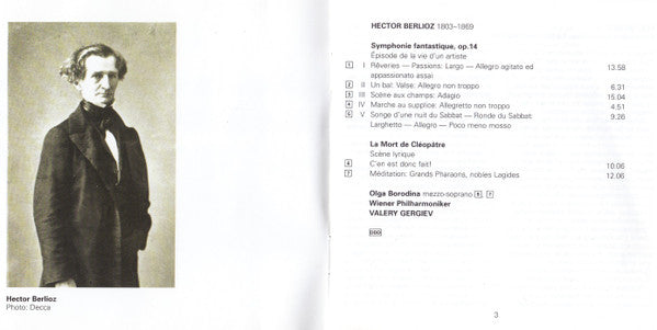 Hector Berlioz - Wiener Philharmoniker, Valery Gergiev, Olga Borodina : Symphonie Fantastique / La Mort De Cléopâtre (CD, Album)
