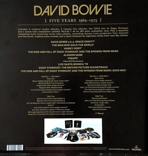 David Bowie : [Five Years 1969 - 1973] (Box, Comp, Ltd, RM + LP, Album, RE + LP, Album, RE)