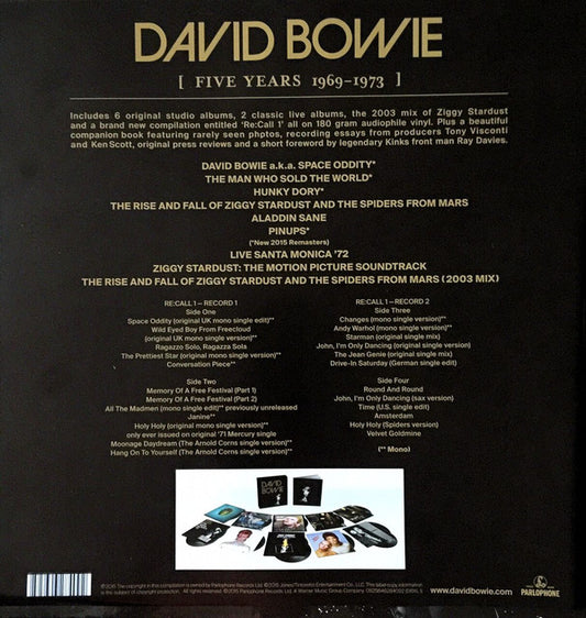 David Bowie : [Five Years 1969 - 1973] (Box, Comp, Ltd, RM + LP, Album, RE + LP, Album, RE)