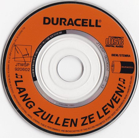 The Energy Makers : Lang Zullen Ze Leven! - De Feest-CD Van Duracell  (CD, Mini, Single, Promo)