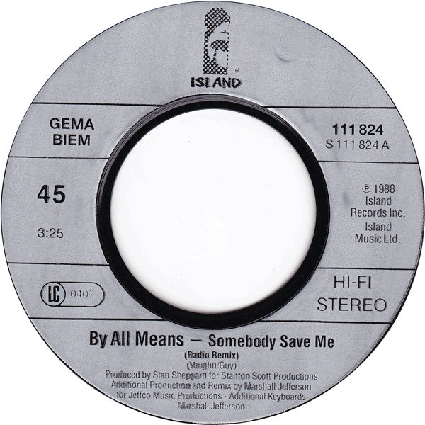 By All Means : Somebody Save Me (7", Single)