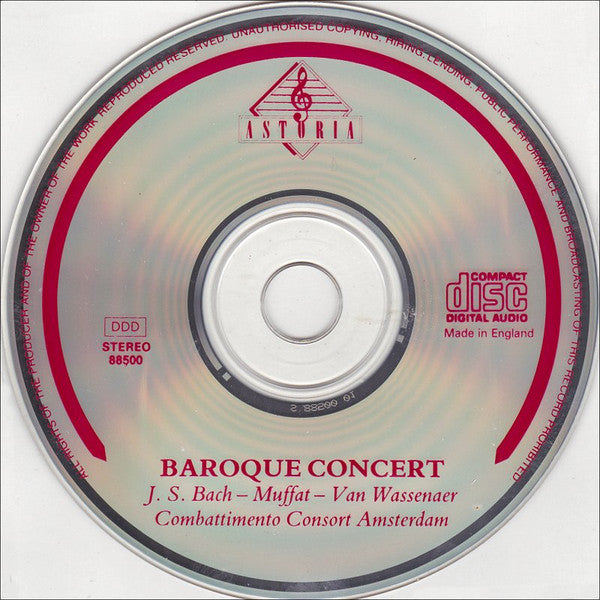 Johann Sebastian Bach • Unico Wilhelm Van Wassenaer • Georg Muffat - Combattimento Consort Amsterdam : Baroque Concert (CD, Album)