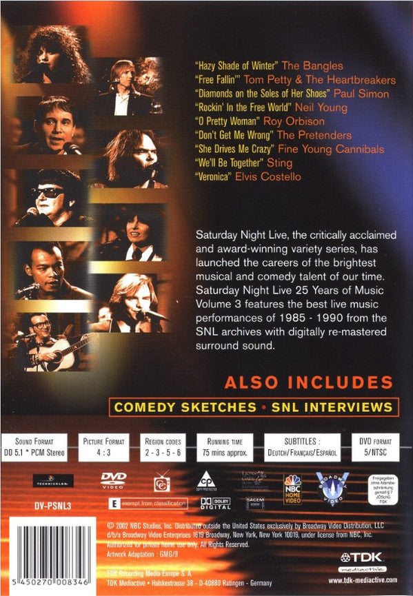Various : Saturday Night Live - 25 Years Of Music Vol 3 (DVD-V, NTSC)