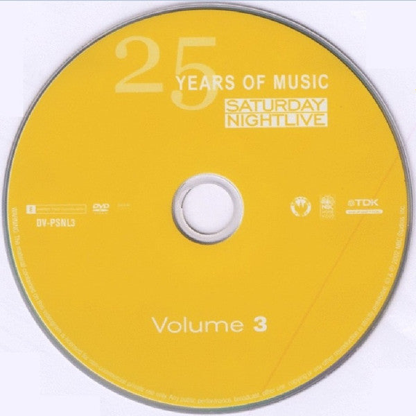 Various : Saturday Night Live - 25 Years Of Music Vol 3 (DVD-V, NTSC)