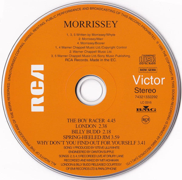Morrissey : The Boy Racer (CD, Maxi)