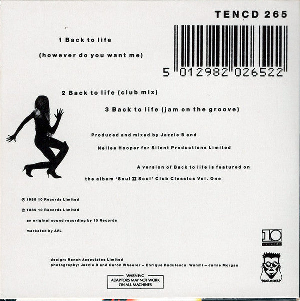 Soul II Soul Featuring Caron Wheeler : Back To Life (However Do You Want Me) (CD, Mini, Single, RE)