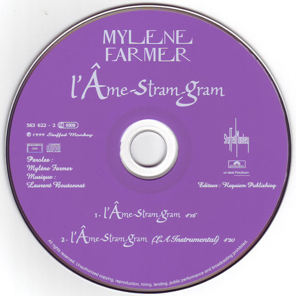 Mylène Farmer : L'Âme-stram-gram (CD, Single)