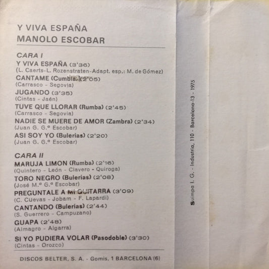 Manolo Escobar : Y Viva Espana Y Otros Exitos (Cass, Album)