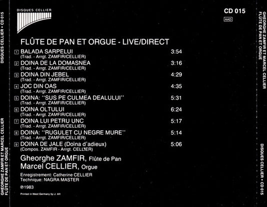 Gheorghe Zamfir Et Marcel Cellier : Flûte De Pan Et Orgue - Live / Direct (CD)