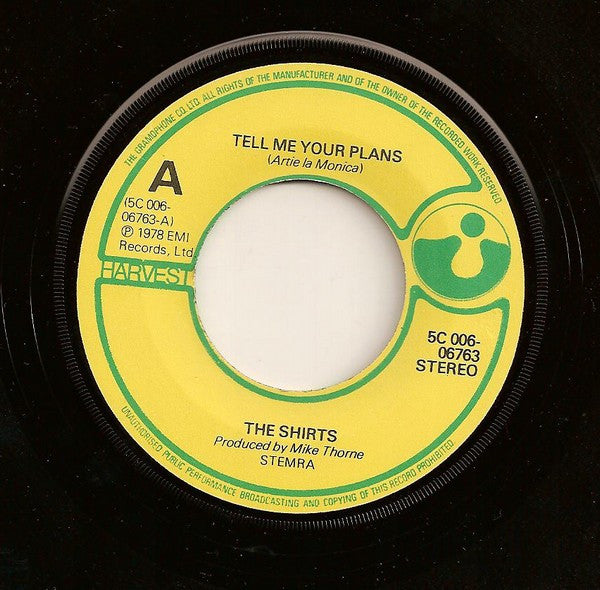 The Shirts : Tell Me Your Plans (7", Single)