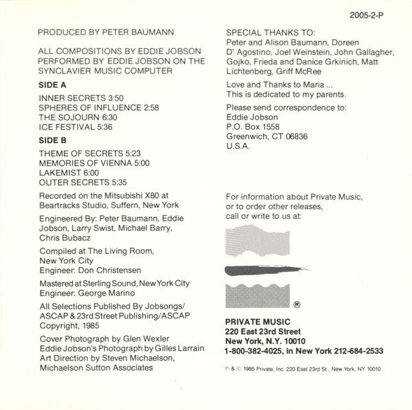 Eddie Jobson : Theme Of Secrets (CD, Album, RE)