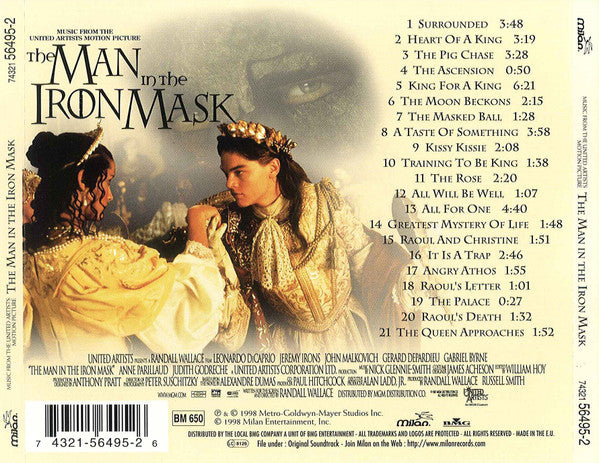 Nick Glennie-Smith : The Man In The Iron Mask (Music From The United Artists Motion Picture) (CD, Album)