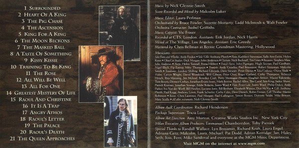 Nick Glennie-Smith : The Man In The Iron Mask (Music From The United Artists Motion Picture) (CD, Album)