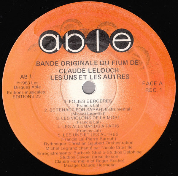 Francis Lai & Michel Legrand : Les Uns Et Les Autres (Bande Originale Du Film) (2xLP, Album)