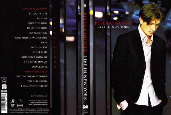 Peter Cincotti : Live In New York (DVD, PAL)