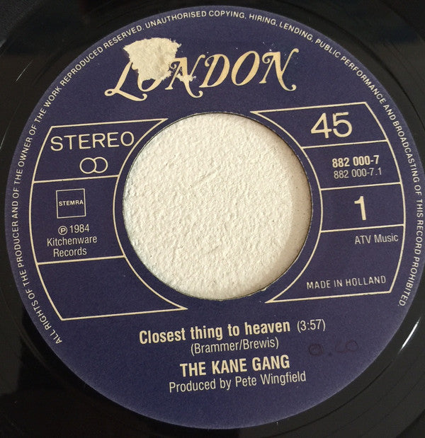 The Kane Gang : Closest Thing To Heaven (7", Single)