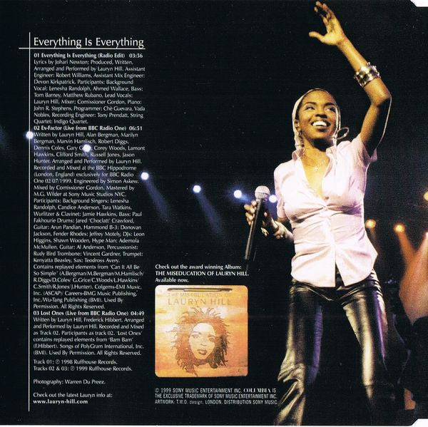 Lauryn Hill : Everything Is Everything (CD, Maxi)