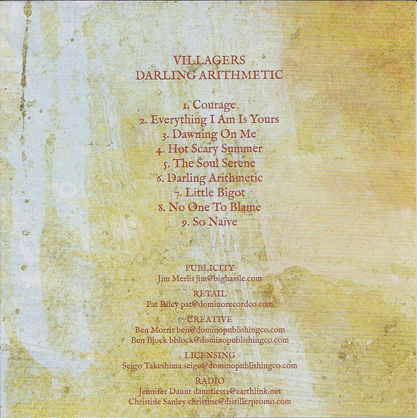 Villagers (3) : Darling Arithmetic (CD, Album, Promo)