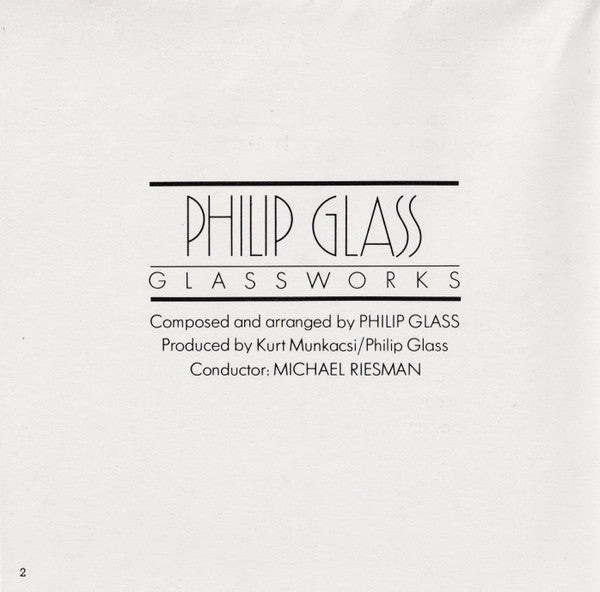 Philip Glass : Glassworks (CD, Album, RE)