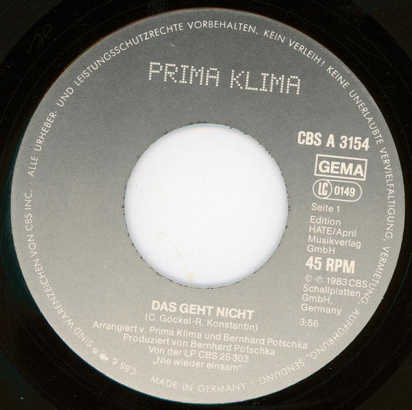 Prima Klima : Das Geht Nicht (7", Single)