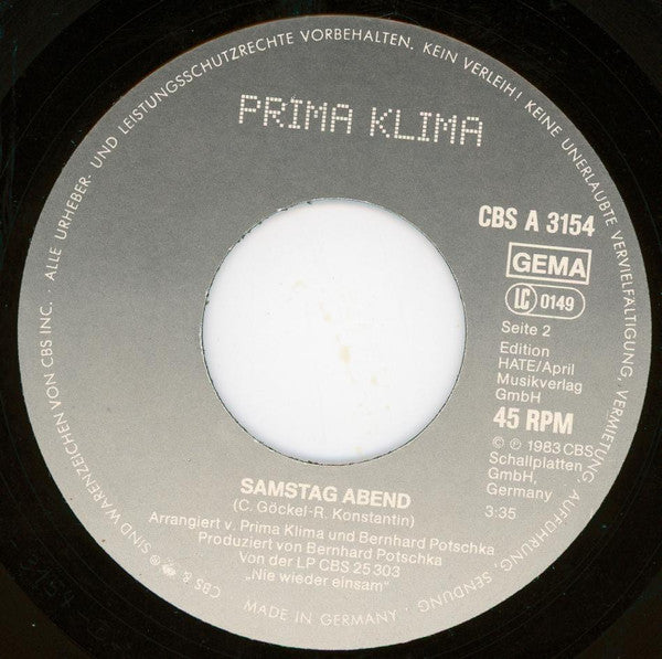 Prima Klima : Das Geht Nicht (7", Single)