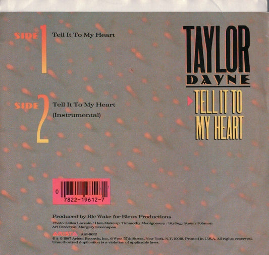 Taylor Dayne : Tell It To My Heart (7", Single)