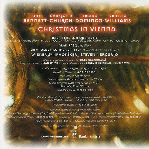 Charlotte Church, Tony Bennett, Placido Domingo, Vanessa Williams, Ralph Sharon Quartet, Alan Pasqua, Gumpoldskirchner Spatzen, Wiener Symphoniker, Steven Mercurio : Christmas In Vienna VII (CD, Album)