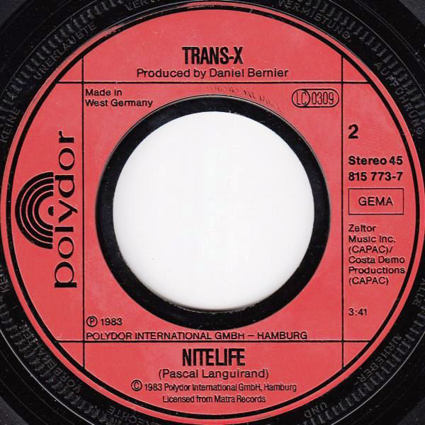 Trans-X : Message On The Radio (7", Single)