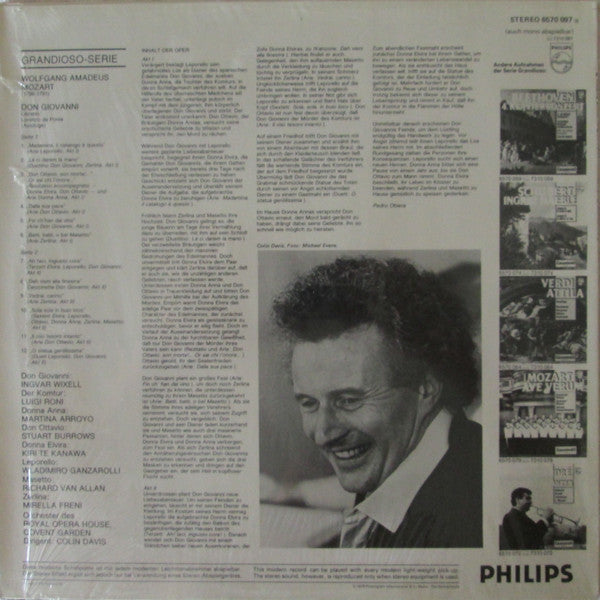 Wolfgang Amadeus Mozart - Sir Colin Davis, Martina Arroyo, Kiri Te Kanawa, Mirella Freni, Ingvar Wixell : Don Giovanni (Excerpts) (LP, Comp)