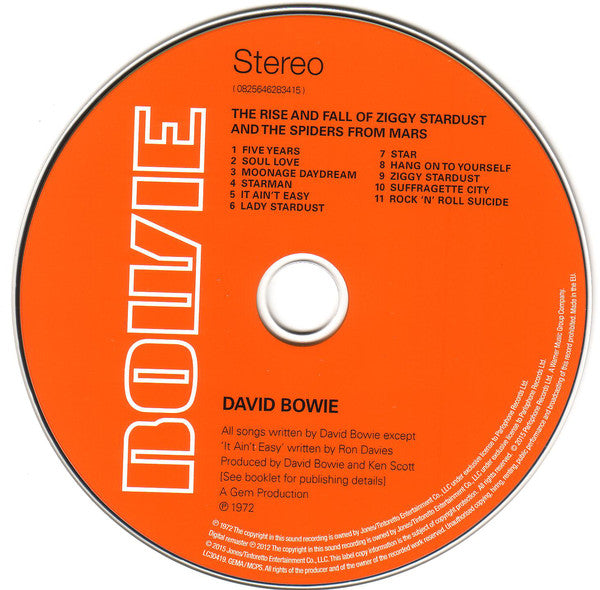 David Bowie : The Rise And Fall Of Ziggy Stardust And The Spiders From Mars (CD, Album, RE, RM)