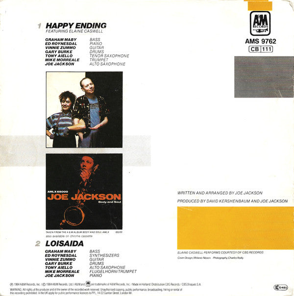 Joe Jackson : Happy Ending (7", Single)